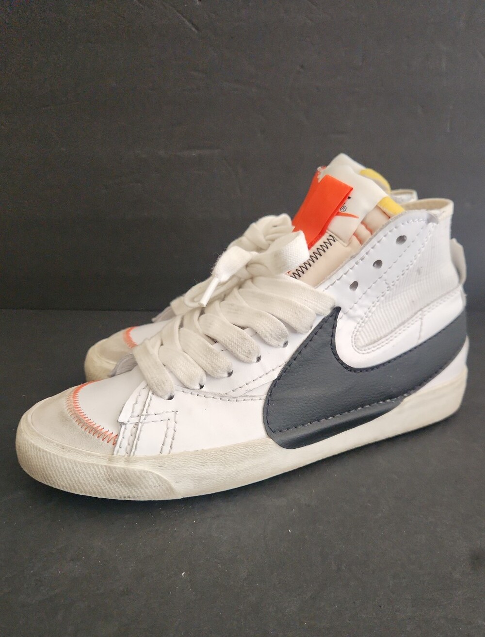 Nike Blazer Mid '77 White Black Leather High Top Sneakers US Size 10.5